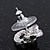 Small Diamante Teen Stud Earrings In Rhodium Plating - 13mm Diameter - view 5