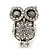 Teen Diamante 'Owl' Stud Earrings In Rhodium Plating - 2cm Length - view 5