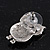 Teen Diamante 'Owl' Stud Earrings In Rhodium Plating - 2cm Length - view 4