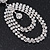 Large Clear Crystal Oval Hoop Earrings In Rhodium Plating - 8cm Length - view 5