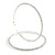 Oversized Slim Clear Crystal Hoop Earrings In Rhodium Plating - 7cm Diameter - view 2