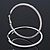 Oversized Slim Clear Crystal Hoop Earrings In Rhodium Plating - 7cm Diameter - view 5