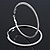 Oversized Slim Clear Crystal Hoop Earrings In Rhodium Plating - 7cm Diameter - view 6