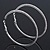 Oversized Slim Clear Crystal Hoop Earrings In Rhodium Plating - 7cm Diameter - view 4