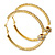Clear Crystal With Ball Hoop Earrings In Gold Plated Metal - 5.5cm Diameter - view 3
