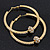 Clear Crystal With Ball Hoop Earrings In Gold Plated Metal - 5.5cm Diameter - view 9