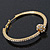 Clear Crystal With Ball Hoop Earrings In Gold Plated Metal - 5.5cm Diameter - view 7