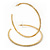 Large Slim Crystal Hoop Earrings In Gold Plating - 7cm Diameter - view 3