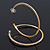 Large Slim Crystal Hoop Earrings In Gold Plating - 7cm Diameter - view 6