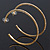 Large Slim Crystal Hoop Earrings In Gold Plating - 7cm Diameter - view 5