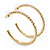 Clear Crystal Hoop Earrings In Gold Plating - 5cm Diameter - view 3
