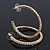 Clear Crystal Hoop Earrings In Gold Plating - 5cm Diameter - view 2