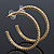 Clear Crystal Hoop Earrings In Gold Plating - 5cm Diameter