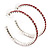 Pink Crystal Hoop Earrings In Rhodium Plating - 5cm Diameter - view 2