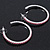 Pink Crystal Hoop Earrings In Rhodium Plating - 5cm Diameter - view 9