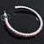 Pink Crystal Hoop Earrings In Rhodium Plating - 5cm Diameter - view 10