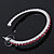 Pink Crystal Hoop Earrings In Rhodium Plating - 5cm Diameter - view 5