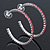 Pink Crystal Hoop Earrings In Rhodium Plating - 5cm Diameter - view 11
