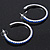Sapphire Blue Coloured Crystal Hoop Earrings In Rhodium Plating - 5cm Diameter - view 7