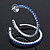 Sapphire Blue Coloured Crystal Hoop Earrings In Rhodium Plating - 5cm Diameter - view 9