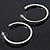 Jet Black Crystal Hoop Earrings In Rhodium Plating - 5cm Diameter - view 9
