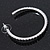 Jet Black Crystal Hoop Earrings In Rhodium Plating - 5cm Diameter - view 7