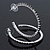 Jet Black Crystal Hoop Earrings In Rhodium Plating - 5cm Diameter - view 5