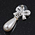 Classic Diamante Imitation Pearl 'Bow' Drop Earrings In Silver Plating - 4cm Length - view 5