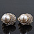 Gold Plated Swarovski Crystal Simulated Pearl Clip On Earrings - 18mm Length - view 8