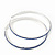 Oversized Slim Sapphire Blue Crystal Hoop Earrings In Rhodium Plating - 7cm Diameter - view 9