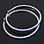 Oversized Slim Sapphire Blue Crystal Hoop Earrings In Rhodium Plating - 7cm Diameter - view 5
