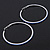 Oversized Slim Sapphire Blue Crystal Hoop Earrings In Rhodium Plating - 7cm Diameter - view 12