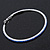 Oversized Slim Sapphire Blue Crystal Hoop Earrings In Rhodium Plating - 7cm Diameter - view 8