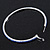 Oversized Slim Sapphire Blue Crystal Hoop Earrings In Rhodium Plating - 7cm Diameter - view 7