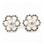 Clear Diamante Simulated Pearl 'Flower' Stud Earrings In Rhodium Plating - 2cm Diameter - view 2