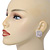 Clear Crystal Square Stud Earrings In Rhodium Plating - 2cm Diameter - view 3