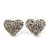 Small Crystal 'Heart' Stud Earrings In Rhodium Plating - 13mm Diameter