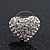 Small Crystal 'Heart' Stud Earrings In Rhodium Plating - 13mm Diameter - view 4
