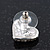 Small Crystal 'Heart' Stud Earrings In Rhodium Plating - 13mm Diameter - view 6
