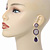 Purple Swarovski Crystal and CZ Teardrop Chandelier Earrings In Rhodium Plating - 60mm Length - view 3