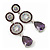 Purple Swarovski Crystal and CZ Teardrop Chandelier Earrings In Rhodium Plating - 60mm Length - view 4
