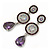 Purple Swarovski Crystal and CZ Teardrop Chandelier Earrings In Rhodium Plating - 60mm Length - view 9