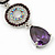 Purple Swarovski Crystal and CZ Teardrop Chandelier Earrings In Rhodium Plating - 60mm Length - view 6