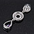 Purple Swarovski Crystal and CZ Teardrop Chandelier Earrings In Rhodium Plating - 60mm Length - view 7