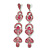 Long Luxury Pink  Crystal Drop Earrings In Rhodium Plating - Length 9cm - view 3