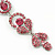 Long Luxury Pink  Crystal Drop Earrings In Rhodium Plating - Length 9cm - view 6