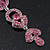 Long Luxury Pink  Crystal Drop Earrings In Rhodium Plating - Length 9cm - view 10