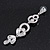 Long Luxury Pink  Crystal Drop Earrings In Rhodium Plating - Length 9cm - view 7