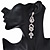 Long Luxury Clear Crystal Drop Earrings In Rhodium Plating - Length 9cm - view 4