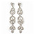 Long Luxury Clear Crystal Drop Earrings In Rhodium Plating - Length 9cm - view 10